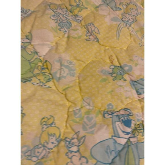 Vintage Baby Blanket The Kendall Co. 1979 Yogi Bear Pebbles Bam Bam Hanna Barber - Picture 11 of 16